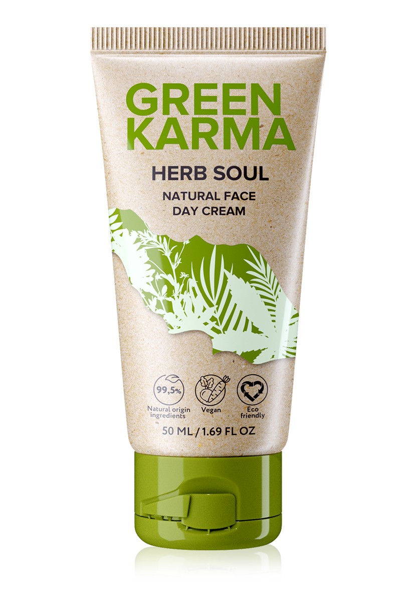 Натуральный дневной крем для лица Herb Soul Green Karma