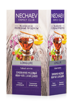 Чайный напиток Long Life «Землянично-медовый» иван-чай с экстрактом саган-дайля Nechaev Family Club