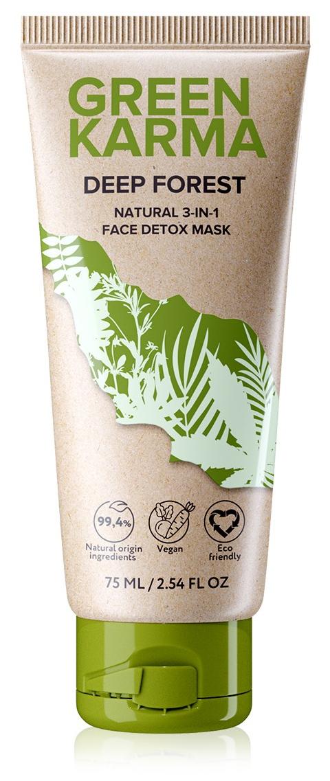 Натуральная маска-детокс 3 в 1 для лица Deep Forest Green Karma