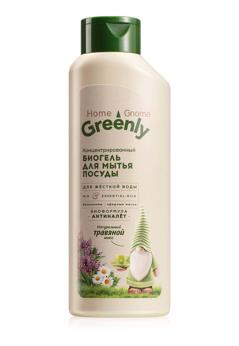 Биогель для мытья посуды концентрированный «Травяной микс» Home Gnome Greenly