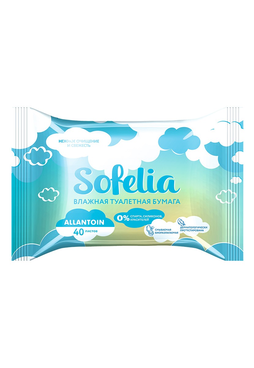 Влажная туалетная бумага Sofelia